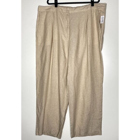New Old Navy Linen Blend High-Waisted Wide-Leg Taylor Pants Women's Size 3X - Picture 9 of 9